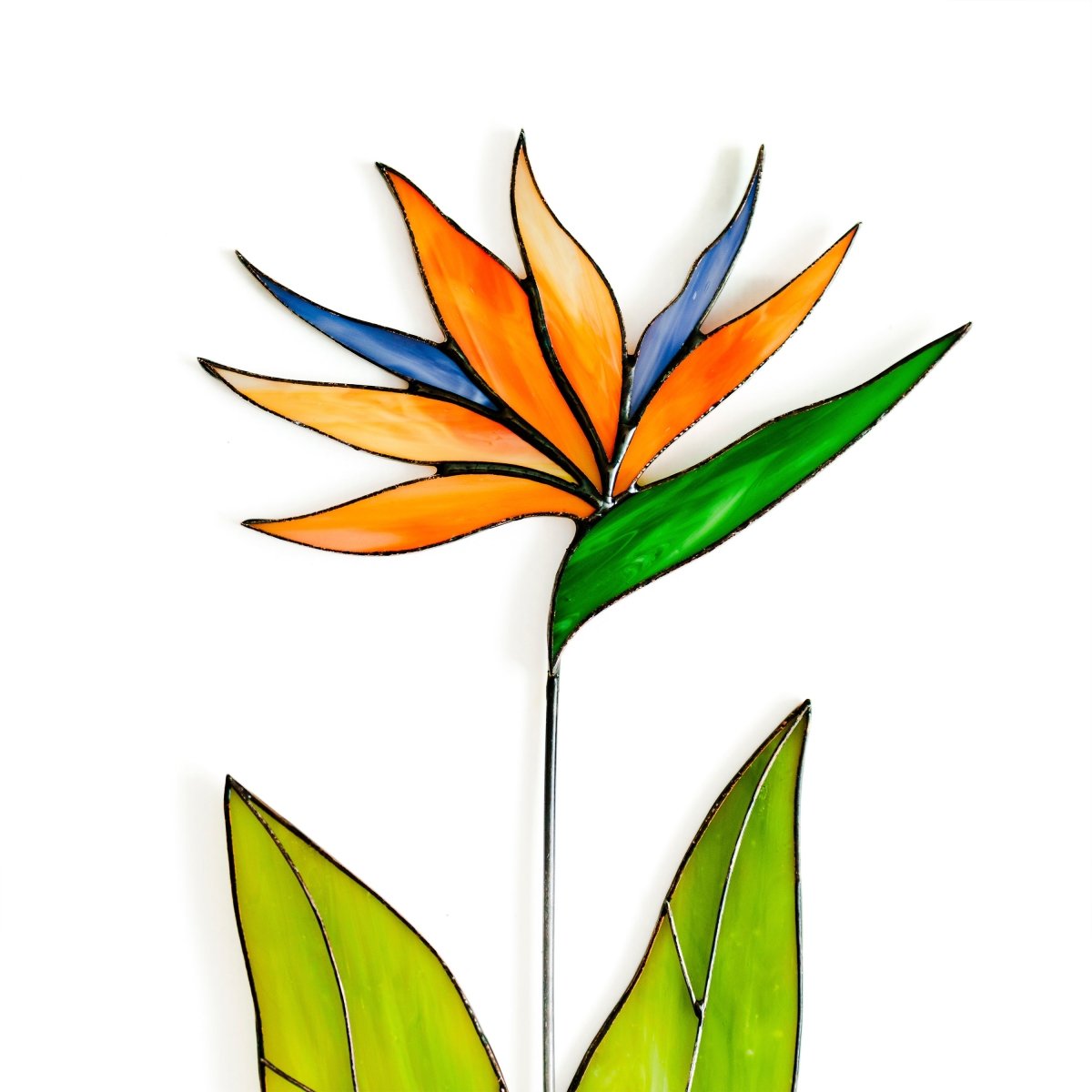 suncatcher Flowers stained_glass Bird of Paradise Flower Stained Glass Suncatcher – Handmade Table Decor