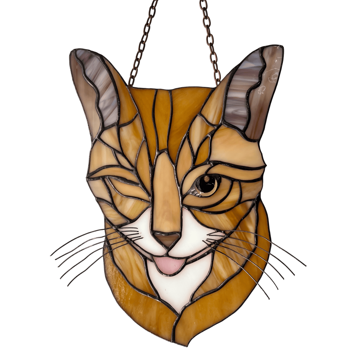 suncatcher stained_glass Custom Stained Glass Cat Portrait – Personalized Gift for Cat Lovers from Your Photo