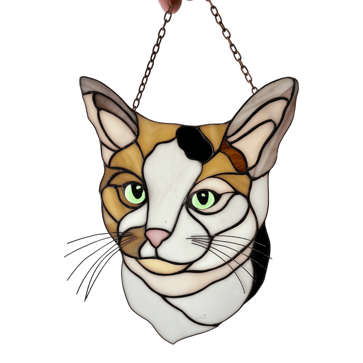 suncatcher stained_glass Custom Stained Glass Cat Portrait – Personalized Gift for Cat Lovers from Your Photo