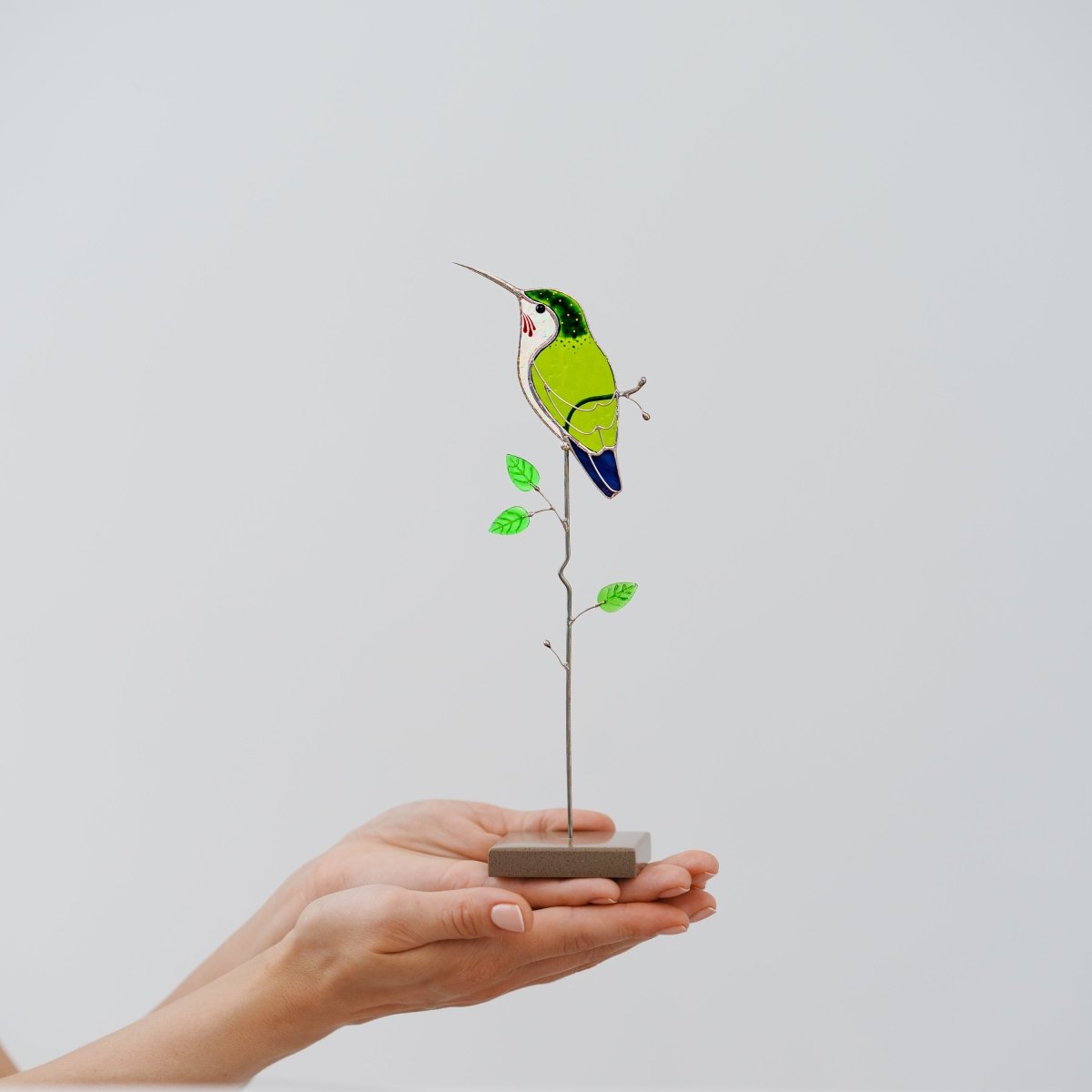 suncatcher stained_glass Hummingbird Stained Glass Suncatcher – Handmade Table Decor