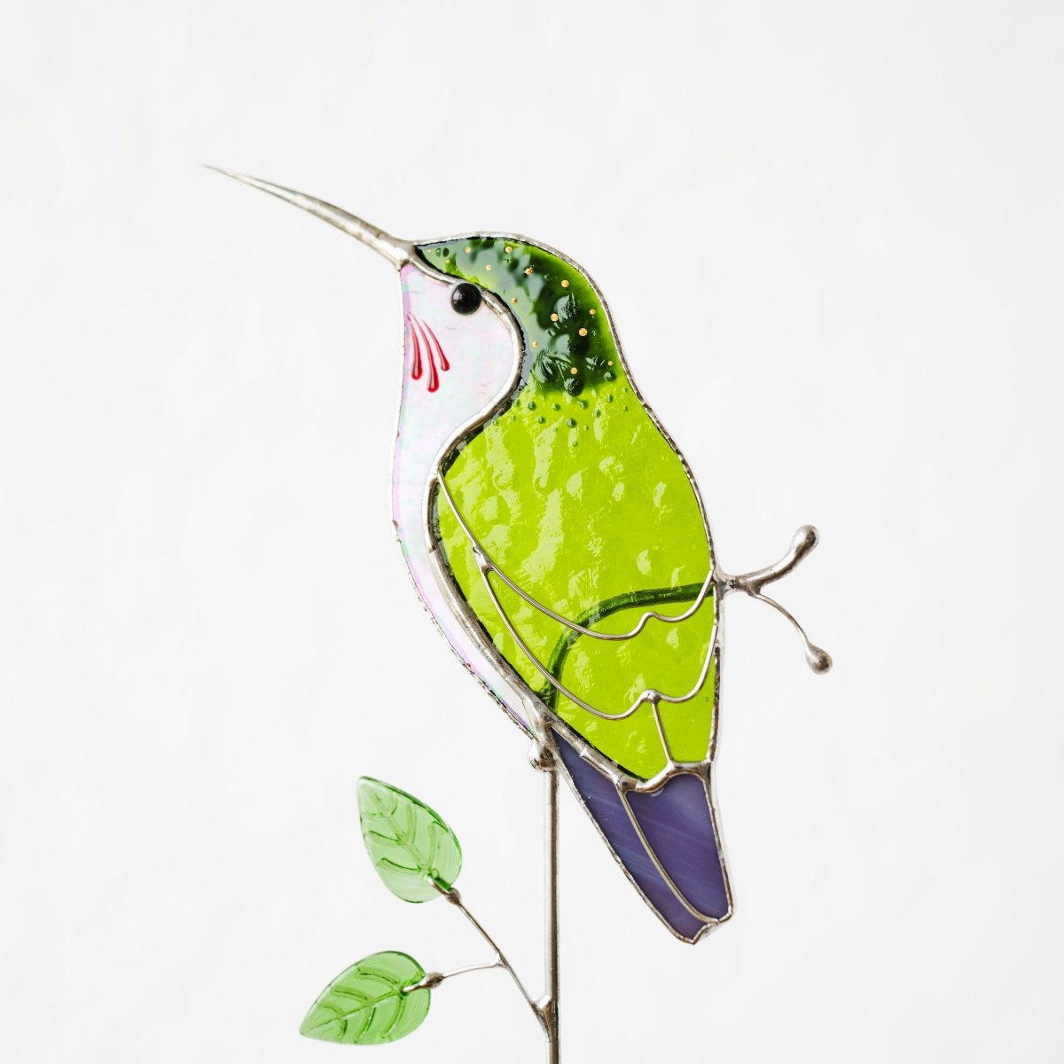 suncatcher stained_glass Hummingbird Stained Glass Suncatcher – Handmade Table Decor
