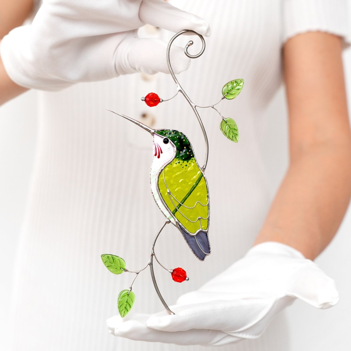 suncatcher stained_glass Hummingbird Suncatcher Window Hanging – Stained Glass Gift of Joy and Light