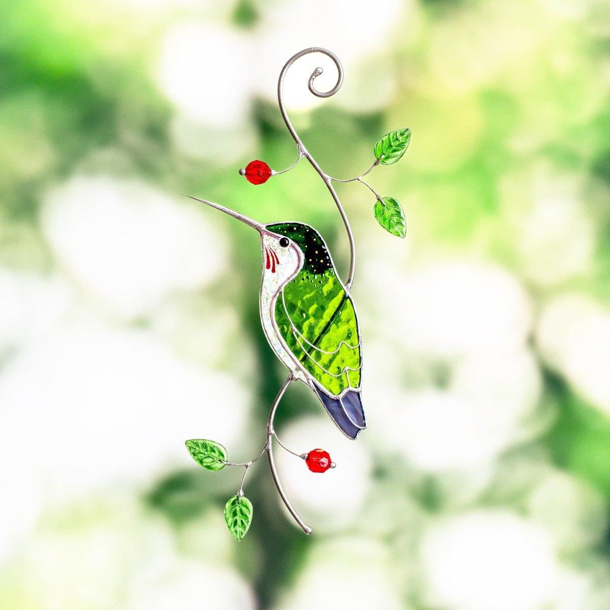 suncatcher stained_glass Hummingbird Suncatcher Window Hanging – Stained Glass Gift of Joy and Light