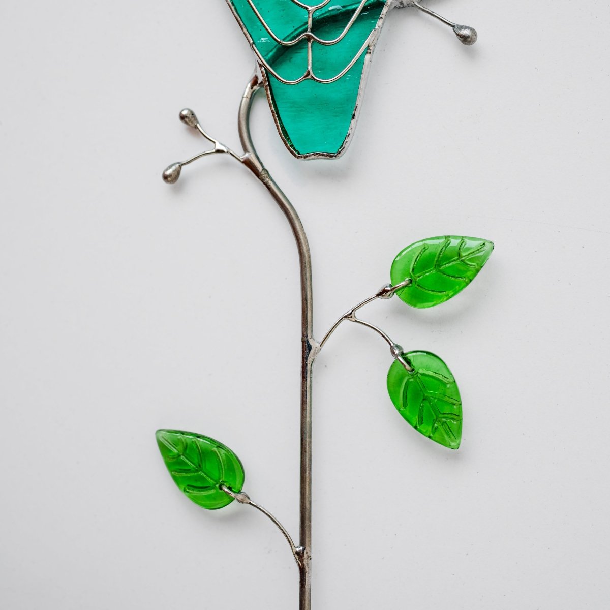 suncatcher stained_glass Kingfisher Stained Glass Suncatcher – Handmade Table Decor