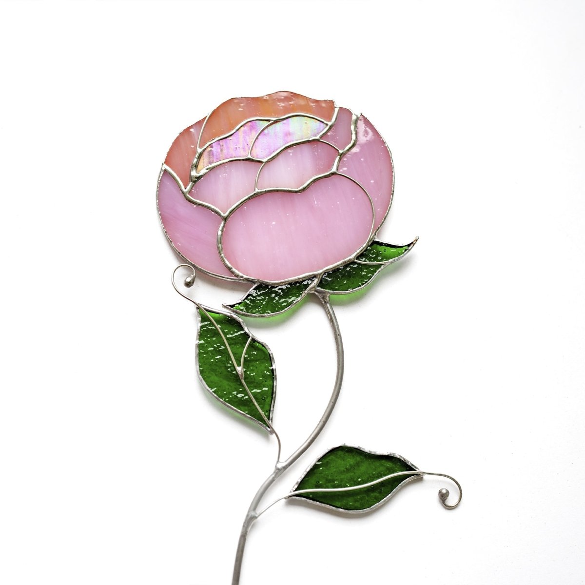 suncatcher stained_glass Peony Stained Glass Suncatcher – Handmade Tabel Decor