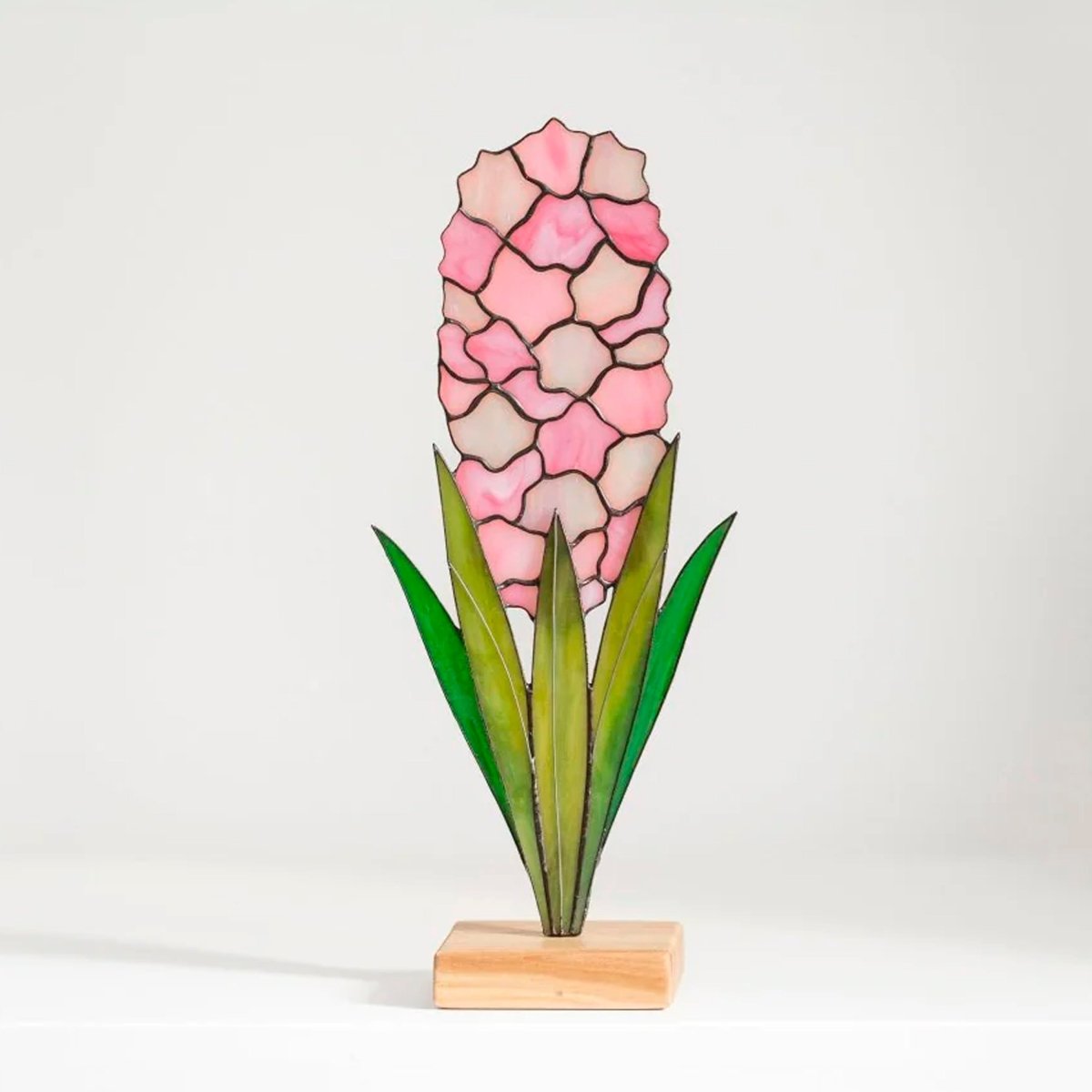suncatcher Flowers stained_glass Pink Hyacinth Flower Stained Glass - Suncatcher Table Decor 11x5.1 inch