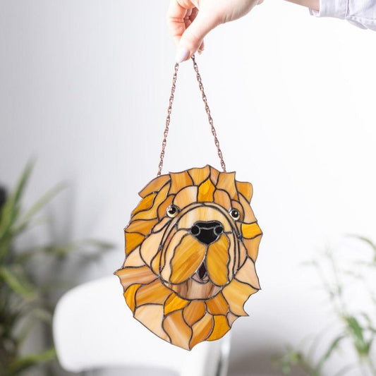 _stained_glass_from_Vitrage_art_Dog portrait wall hanging