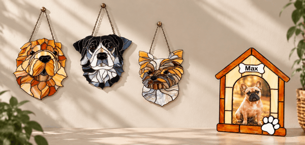 Stained Glass Dog Memorial Gifts: Choosing Between a Custom Portrait and a Photo Frame - VitrageArtSouvenirs