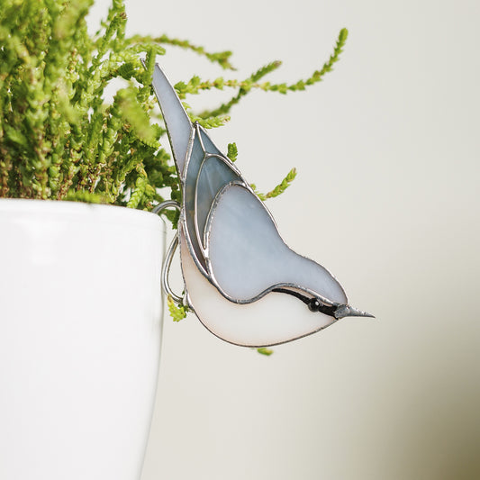 Vidrieras Nuthatch Bird - Suncatcher único de decoración del hogar