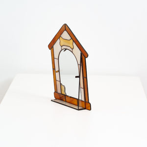 Personalized stained glass dog house photo frame with custom pet name