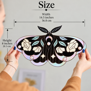 Iridescent Stained Glass Moth Wall Hanging Decor