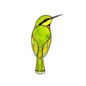 Pince Oiseau en Vitrail – Cadeau unique pour les amoureux des plantes, accent de décoration intérieure ✨