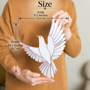 Handmade Stained Glass Dove Wall Hanging Decor