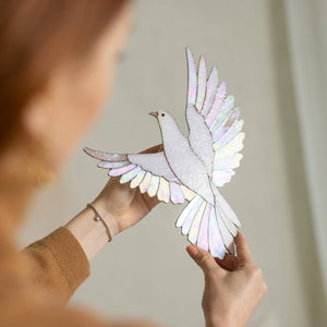 Handmade Stained Glass Dove Wall Hanging Decor
