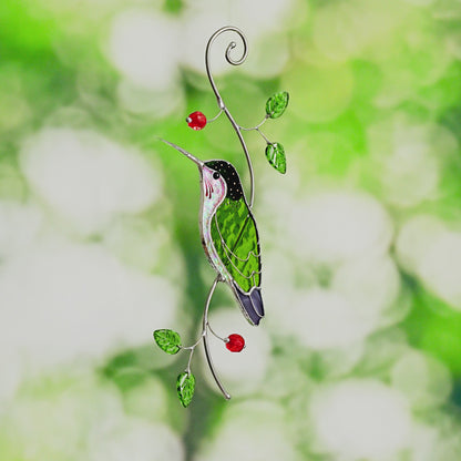 Hummingbird Suncatcher Window Hanging – Stained Glass Gift of Joy and Light
