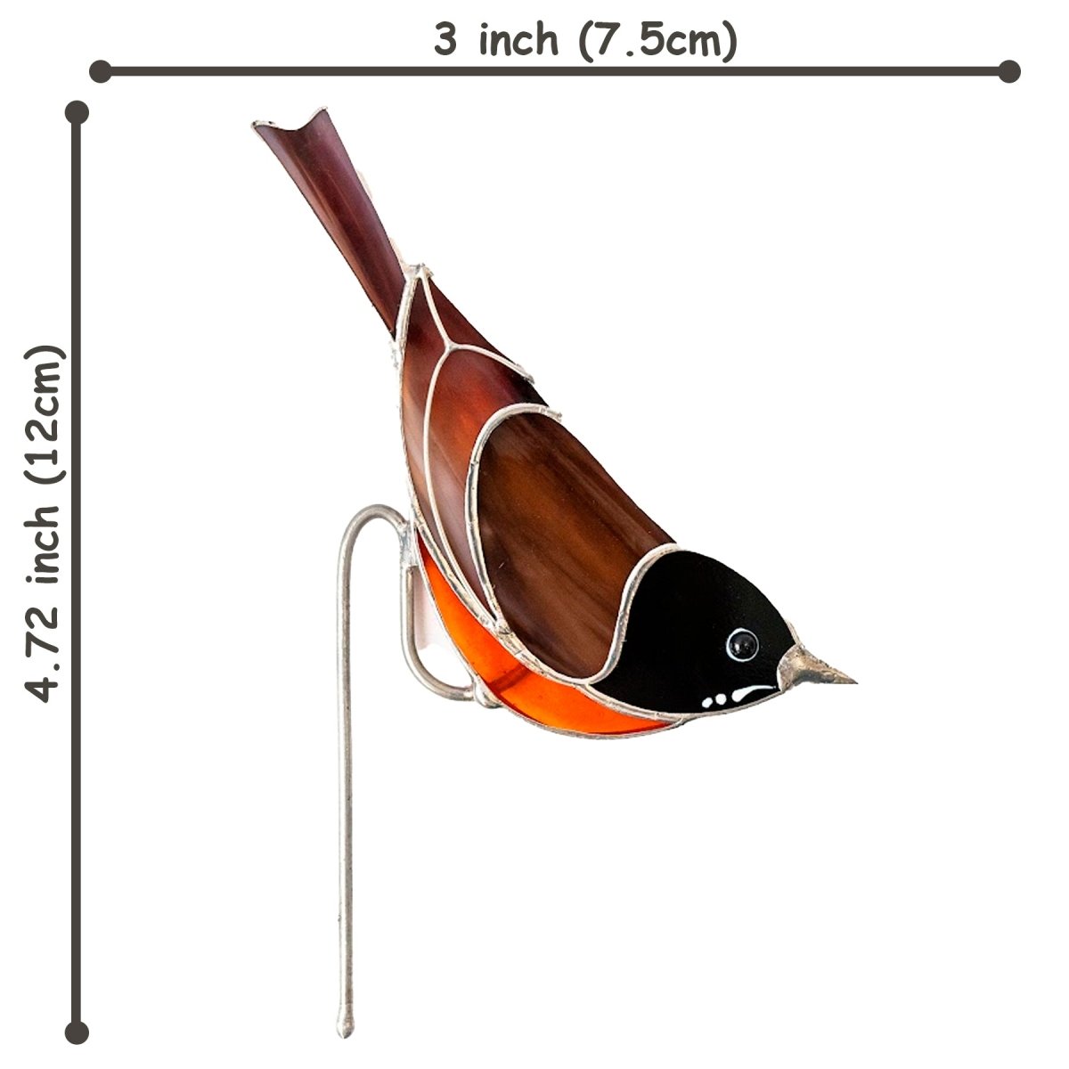 suncatcher Top product stained_glass American Robin Stained Glass - Suncatcher Planter Decor 4.72x3 inch