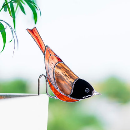 suncatcher Top product stained_glass American Robin Stained Glass - Suncatcher Planter Decor 4.72x3 inch