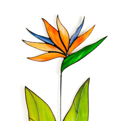 suncatcher Flowers stained_glass Bird of Paradise Flower Stained Glass Suncatcher – Handmade Table Decor