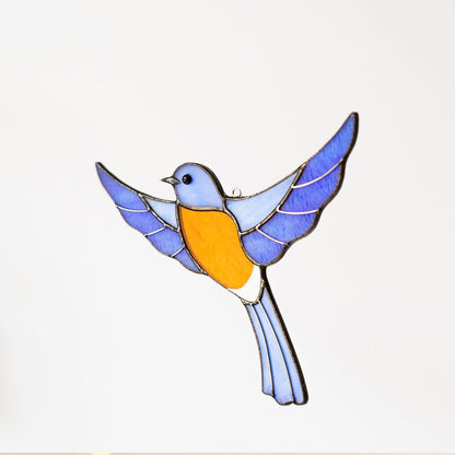 suncatcher suncatcher stained_glass Blue bird Stained glass - Suncatcher Hangings Decor 4x4.3 inch