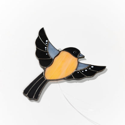 suncatcher suncatcher stained_glass Bullfinch Bird Stained Glass - Suncatcher Hanging Decor 4x4.3