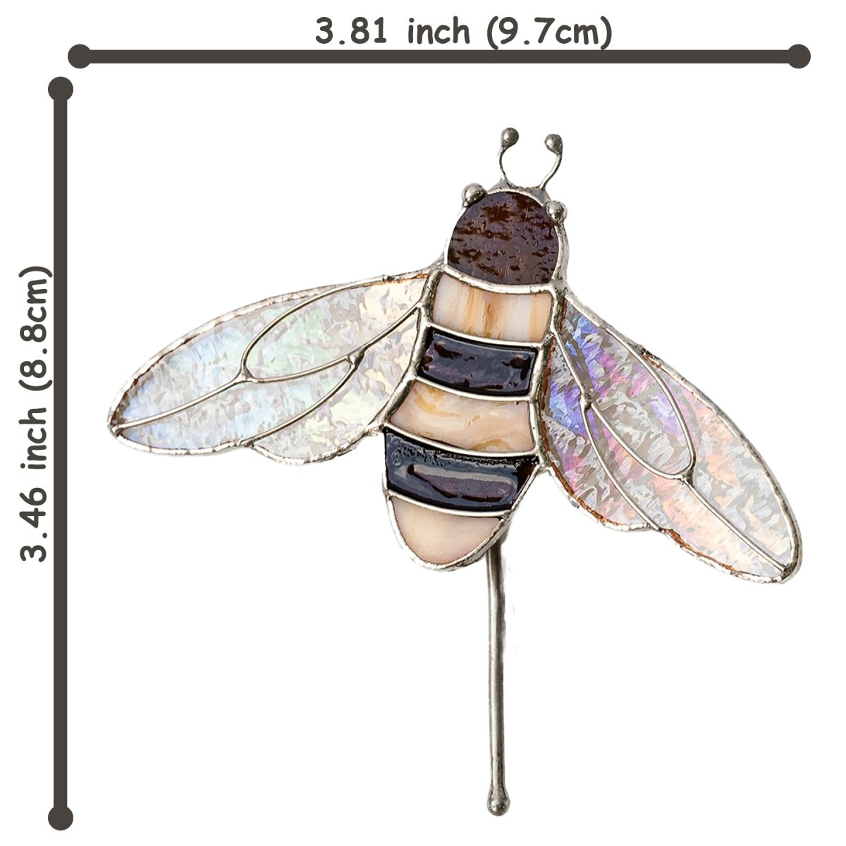 suncatcher Top product stained_glass Bumble Bee Stained Glass - Suncatcher Pot Decor 3.46x3.81 inch