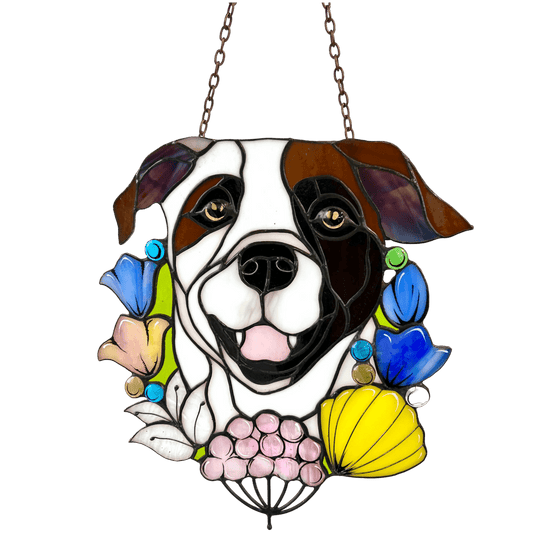 suncatcher stained_glass Custom Pet Portrait in Stained Glass – Personalized Gift from Your Photo