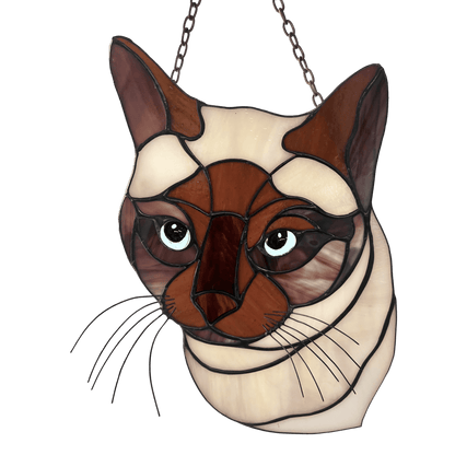 suncatcher stained_glass Custom Stained Glass Cat Portrait – Personalized Gift for Cat Lovers from Your Photo