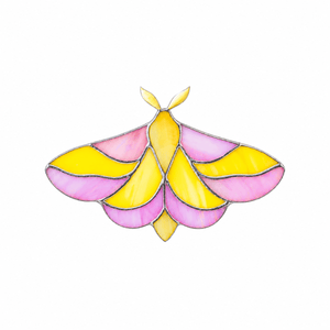 suncatcher butterfly stained_glass Dryocampa Butterfly Stained Glass Clip – Unique Gift for Plant Lovers, Home & Window Decor✨