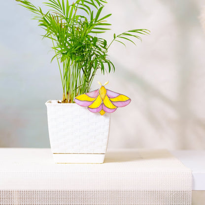 suncatcher butterfly stained_glass Dryocampa Butterfly Stained Glass Clip – Unique Gift for Plant Lovers, Home & Window Decor✨