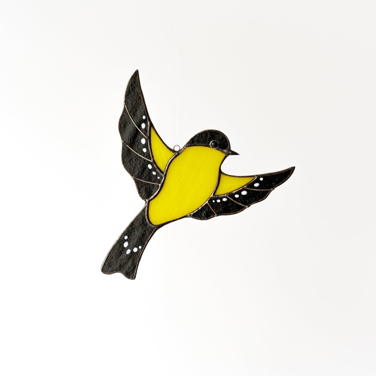 suncatcher suncatcher stained_glass Goldfinch bird Stained glass - Suncatcher Hanging Decor 4x4.3 inch