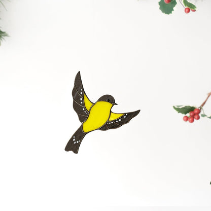 suncatcher suncatcher stained_glass Goldfinch bird Stained glass - Suncatcher Hanging Decor 4x4.3 inch