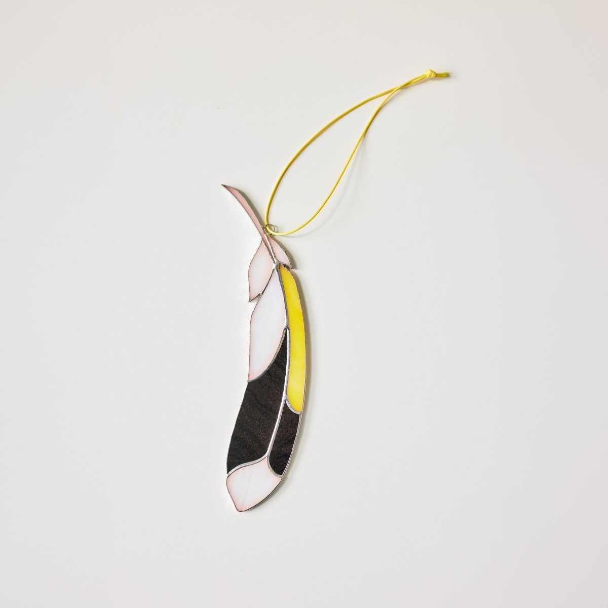 suncatcher suncatcher stained_glass Goldfinch Feather Stained glass - Suncatcher Hangings Decor 7x2 inch