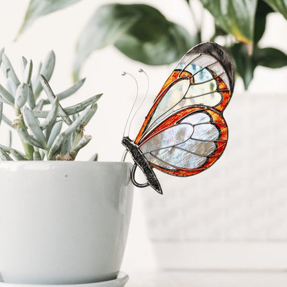 suncatcher Top product stained_glass Gretta Otto Butterfly Stained Glass - Suncatcher Planter decor 3.15x4.7 inch