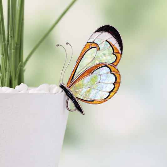 suncatcher Top product stained_glass Gretta Otto Butterfly Stained Glass - Suncatcher Planter decor 3.15x4.7 inch