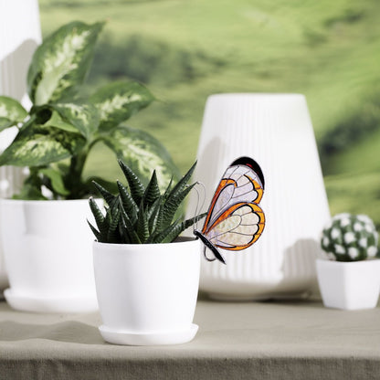 suncatcher Top product stained_glass Gretta Otto Butterfly Stained Glass - Suncatcher Planter decor 3.15x4.7 inch