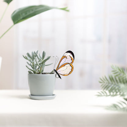 suncatcher Top product stained_glass Gretta Otto Butterfly Stained Glass - Suncatcher Planter decor 3.15x4.7 inch