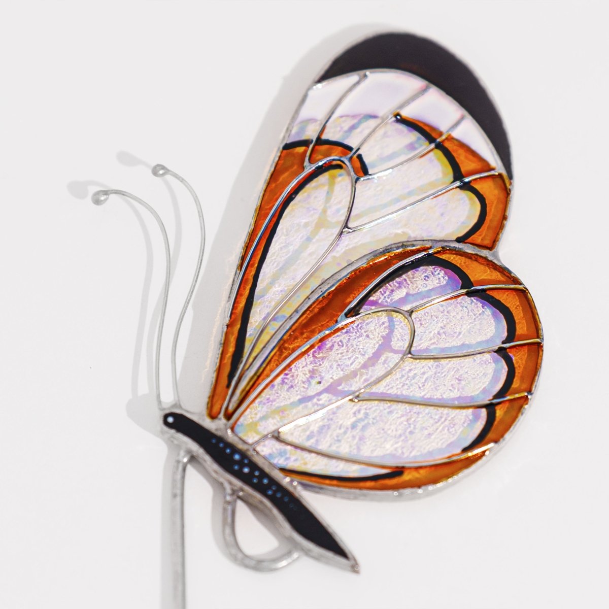 suncatcher Top product stained_glass Gretta Otto Butterfly Stained Glass - Suncatcher Planter decor 3.15x4.7 inch