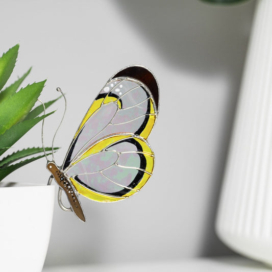 suncatcher suncatcher stained_glass Gretta Otto Butterfly Stained Glass - Suncatcher pot decor 3.15x4.7 inch