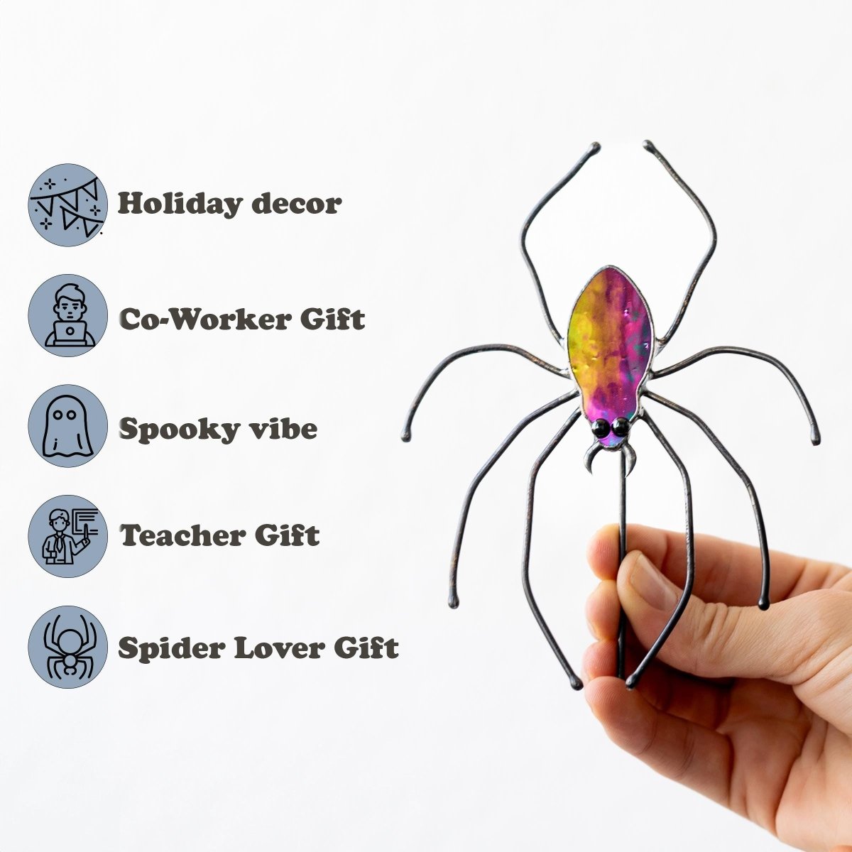 suncatcher Top product stained_glass Halloween Spider Sun Catcher - Stained glass 5.3х4 inch