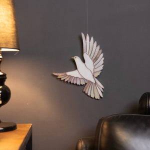 suncatcher stained_glass Handmade Stained Glass Dove Wall Hanging Decor
