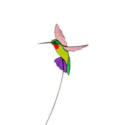 suncatcher Bird stained_glass Hummingbird Stained Glass Plant Decor Suncatcher