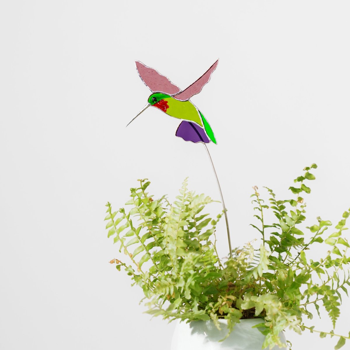 suncatcher Bird stained_glass Hummingbird Stained Glass Plant Decor Suncatcher