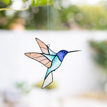 suncatcher suncatcher stained_glass Hummingbird Stained Glass - Suncatcher Hanging Decor 3.3x4.8 inch