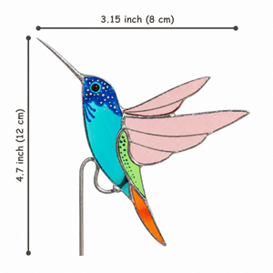 suncatcher Top product stained_glass Hummingbird Stained Glass - Suncatcher Planter Decor 3.15x4.7 inch