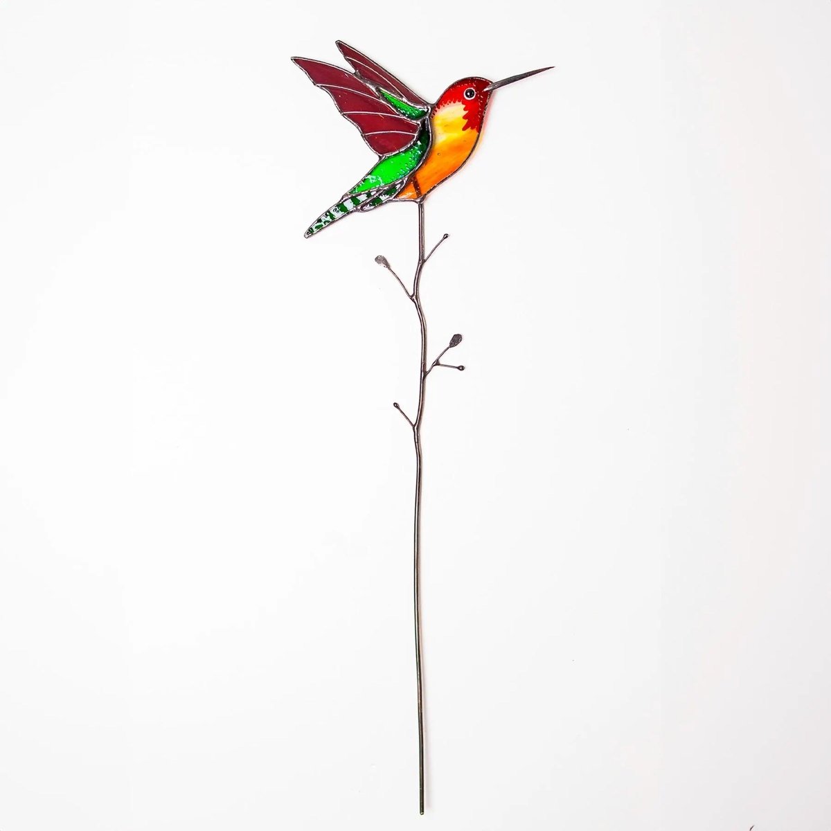 suncatcher Top product stained_glass Hummingbird Stained glass - Suncatcher Pot stake 12.5x3.8 inch