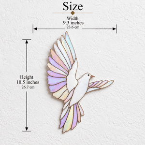 suncatcher stained_glass Iridescent Stained Glass Dove Wall Decor