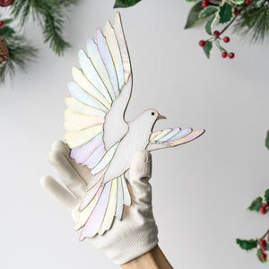 suncatcher stained_glass Iridescent Stained Glass Dove Wall Decor