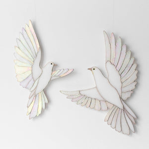 suncatcher stained_glass Iridescent Stained Glass Dove Wall Decor