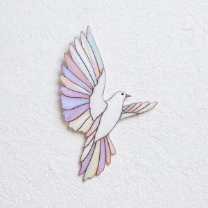 suncatcher stained_glass Iridescent Stained Glass Dove Wall Decor