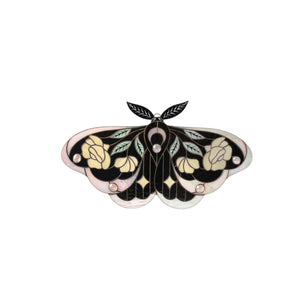 suncatcher stained_glass Iridescent Stained Glass Moth Wall Hanging Decor